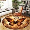 1PC Butterfly Artwork Office Round Area Rug, Under Office Chairs Bedroom Living Room Home Decor, Carpet for Office -1110052