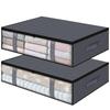 Foldable Under Bed Storage Containers with Clear Window Underbed Toy Organizers and Clothing Storage Bags Closet Storage Bins