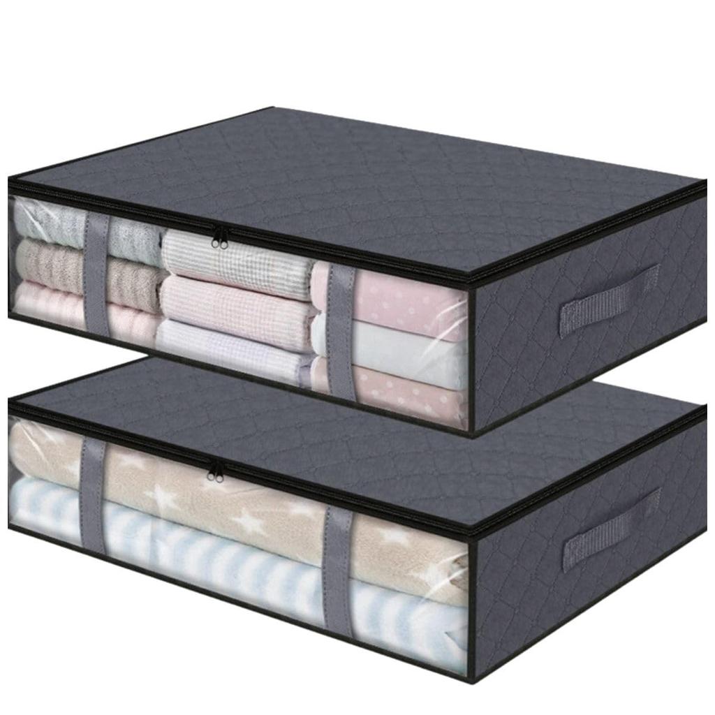 Foldable Under Bed Storage Containers with Clear Window Underbed Toy Organizers and Clothing Storage Bags Closet Storage Bins