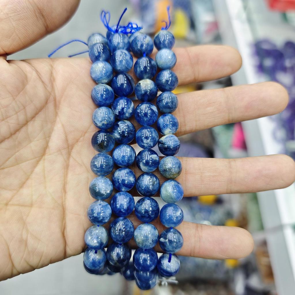 Серия «Синий» Бусины из натурального камня Аквамарин и Голубой кружевной агат для изготовления украшений своими руками