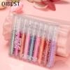 QIBEST Long Lasting Moisturizing People Ji Color Lip Glaze Dazzling Pearl Fine Glitter Shiny Polarized Lip Color Color Lip Glaze