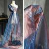 1pc Iridescent Laser Organza Fabric, Translucent Lace Fabric For DIY Dresses, Shiny Holographic Cloth For Bridal, Costumes & Decor