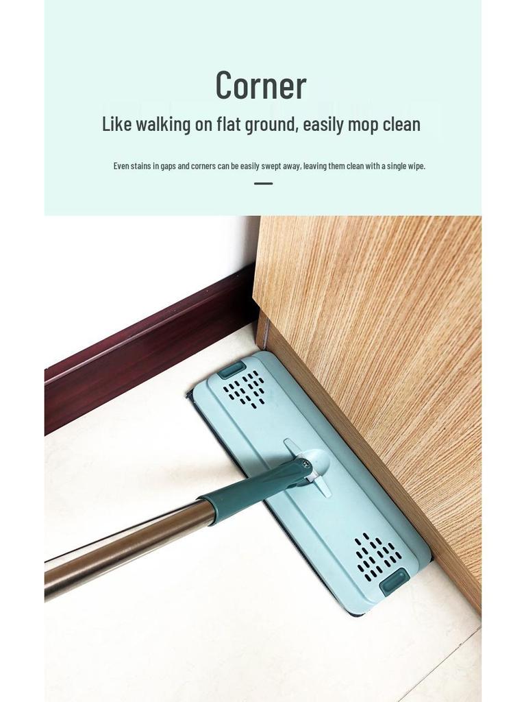 Hands-Free Flat Mop: Dual-Use Scratch-Off Design for Easy, Efficient Cleaning with Bucket.