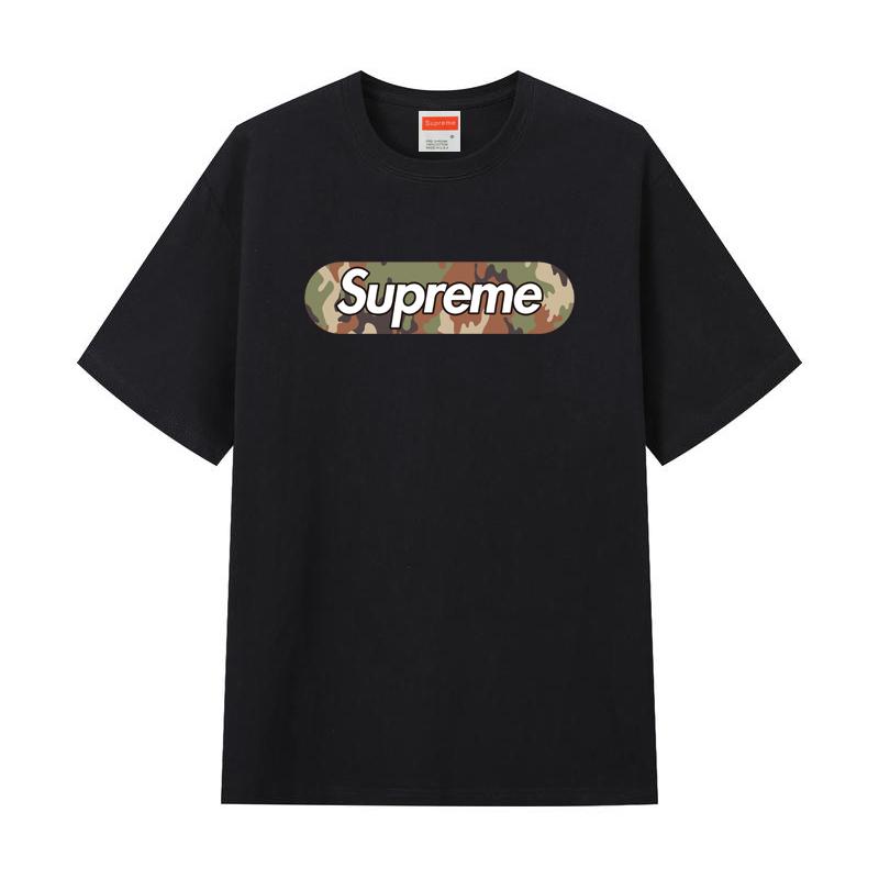 Футболка ZL14 Supreme 2025 из чистого хлопка с круглым вырезом и принтом, высококачественная парная футболка