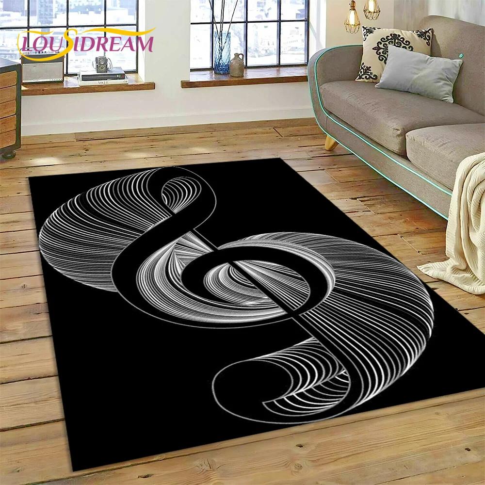 3D Piano Art Творческий ковер с музыкальной нотой для дома Гостиная Спальня Диван Коврик Декор, детский коврик Нескользящий напольный коврик
