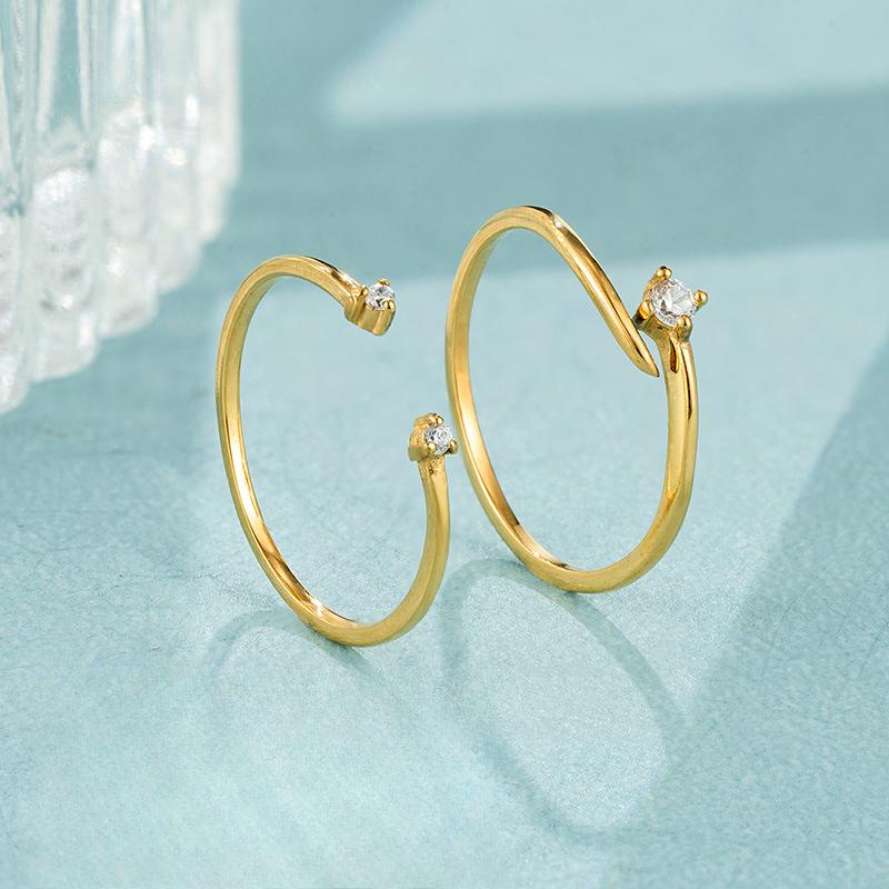 Простое кольцо с цирконом, открывающее ветер в стиле Ins, женское нишевое кольцо из титановой стали высокого класса, не тускнеет, дофаминовая бижутерия