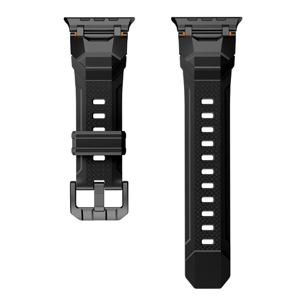 Спортивный ремешок из резины для Apple Watch Ultra 3/2 49 мм Спортивный браслет титанового цвета для iWatch Series 11 10 46 мм 9 8 7 6 se 44 45 мм