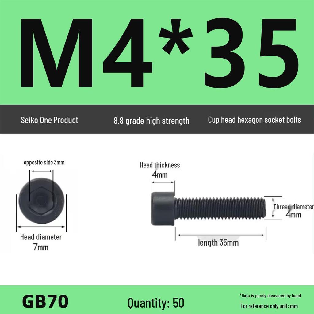 8.8 High-Strength Socket Head Cap Screw Bolt (M4-M16)