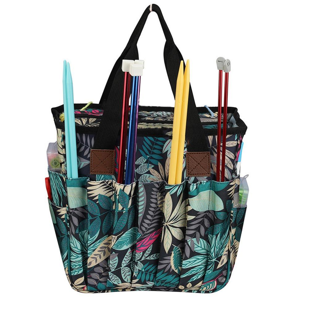 Large Capacity Knitting Tote Bag Portable Design Crochet Organizer Bag For Knitter
