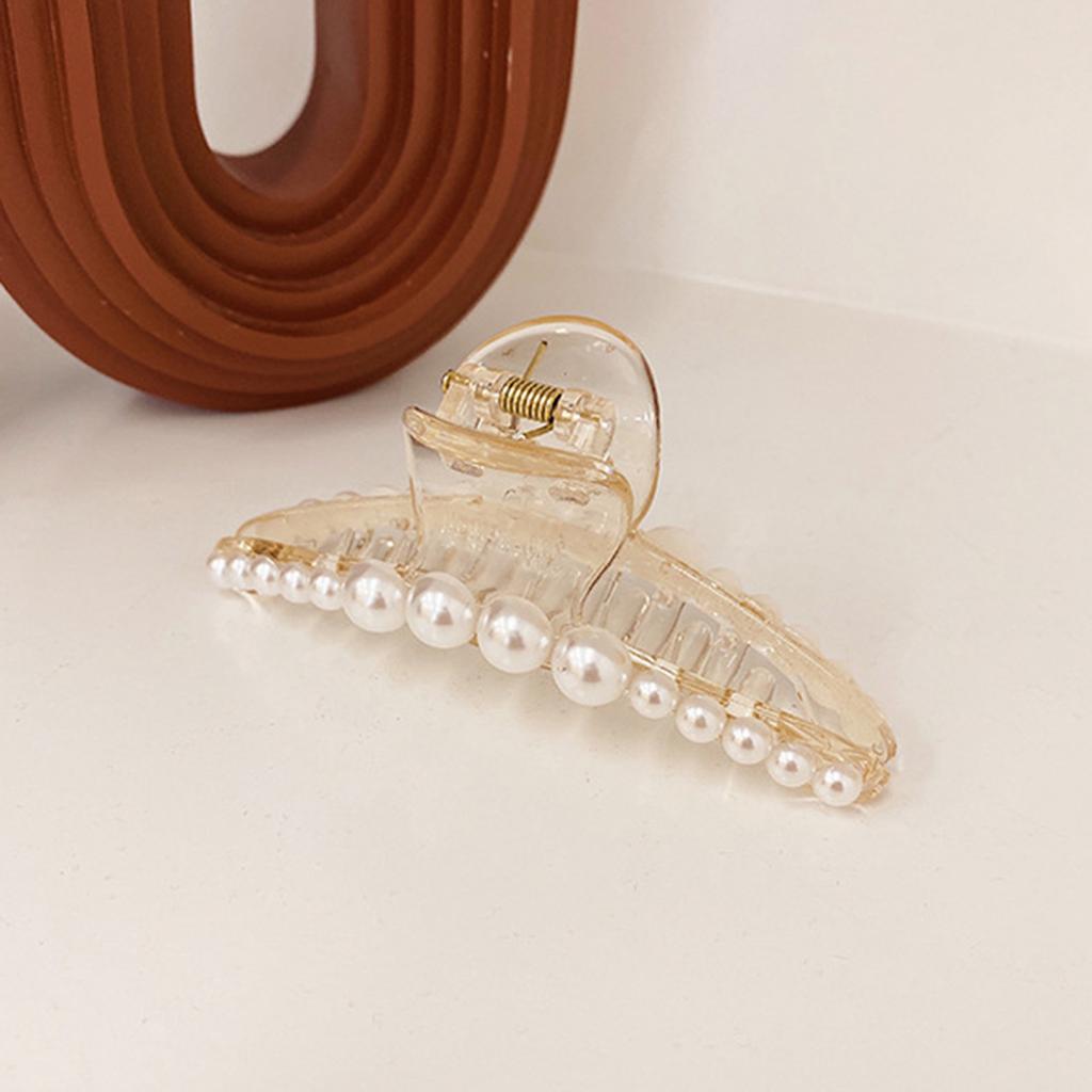 Women Hair Claw Clip with Pearls Versatile Temperament Hair Accessories Headpiece for Thin Thick Long Short Hair