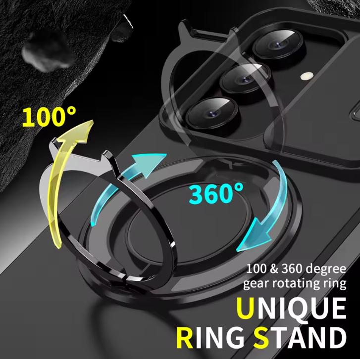Чехол для Samsung Galaxy S25 FE Защита объектива со сдвижной шторкой Противоударный бронированный чехол для телефона для Galaxy S25 Edge Ultra Plus Чехол с кольцом-держателем