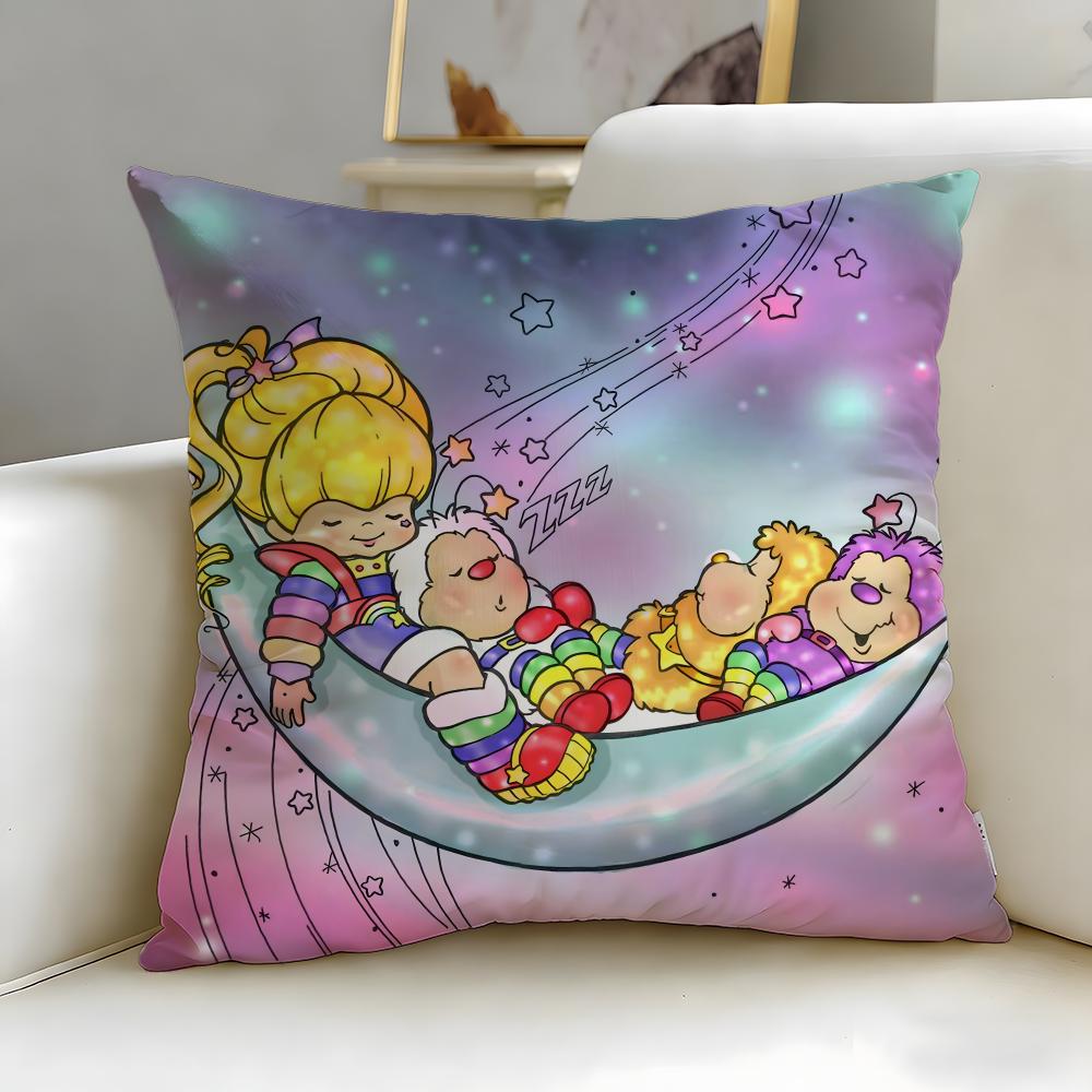 classic cartoon Rainbows Brite Cushion Cover Soft EasyWash Pillow Case Versatile for Couch Bed Travel and Office