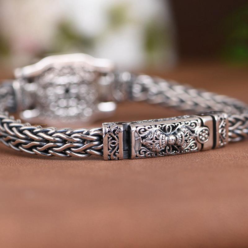 Ретро Винтаж Тренд Бриллиант Пестик Часовая Цепочка Стиль Мужской Браслет