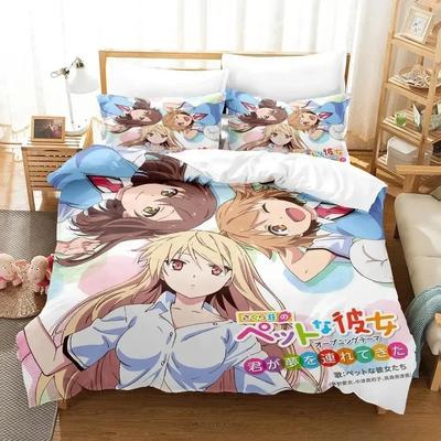 Постельное белье Pet Girl of Sakurasou Односпальное Двуспальное Full Queen King-Size Размеры Размеры Комплект постельного белья Взрослые Детская спальня Пододеяльник Комплекты 3D