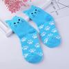 Breathable Medium Tube Socks Polyester Cotton Warm Knitting Socks New Winter Cat Paw Socks  Women