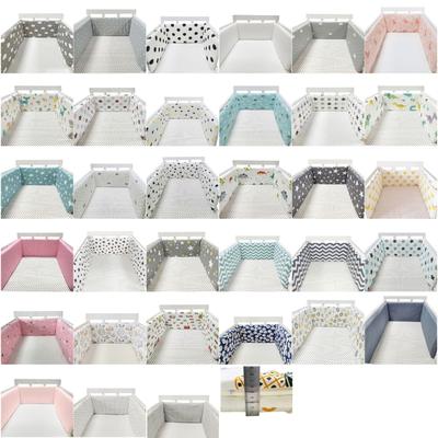 Мягкий Удобный Хлопковый Защитный Бортик для Детской Кроватки Дышащая Подкладка Подушка для Безопасности и Ежедневного Комфорта Младенца в Детской Комнате