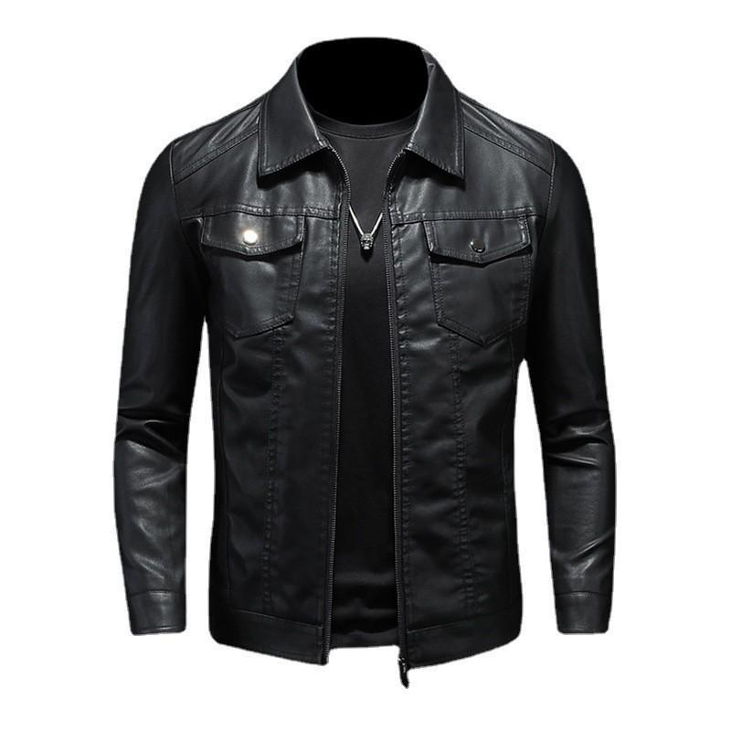 Men's Leather Jacket Men's Autumn and Winter Motorcycle Casual Jacket Men's Clothing