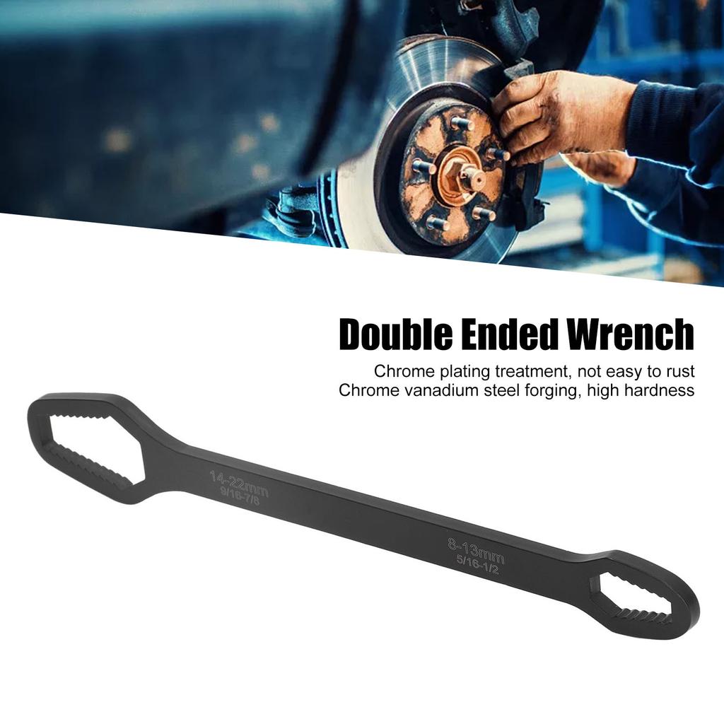 Double Ended Self Tightening Wrench Multifunctional 822mm Self Tightening Spanner for Auto Repair