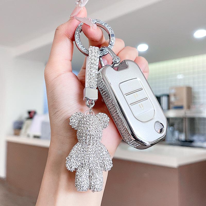 Premium Women's Car Key Case for Honda Accord, Civic, CR-V, Fit, Odyssey, Vezel, Lingpai, and XR-V