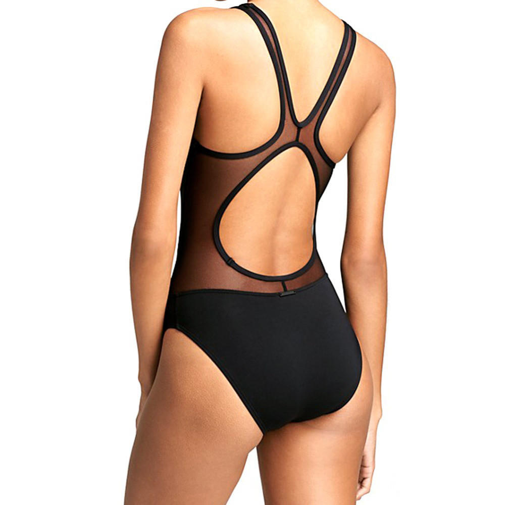 Сетчатый лоскутный купальник, цельный купальник-монокини, однотонный купальник-бикини с подкладкой, пуш-ап, пляжный купальный костюм Maio Feminino Praia