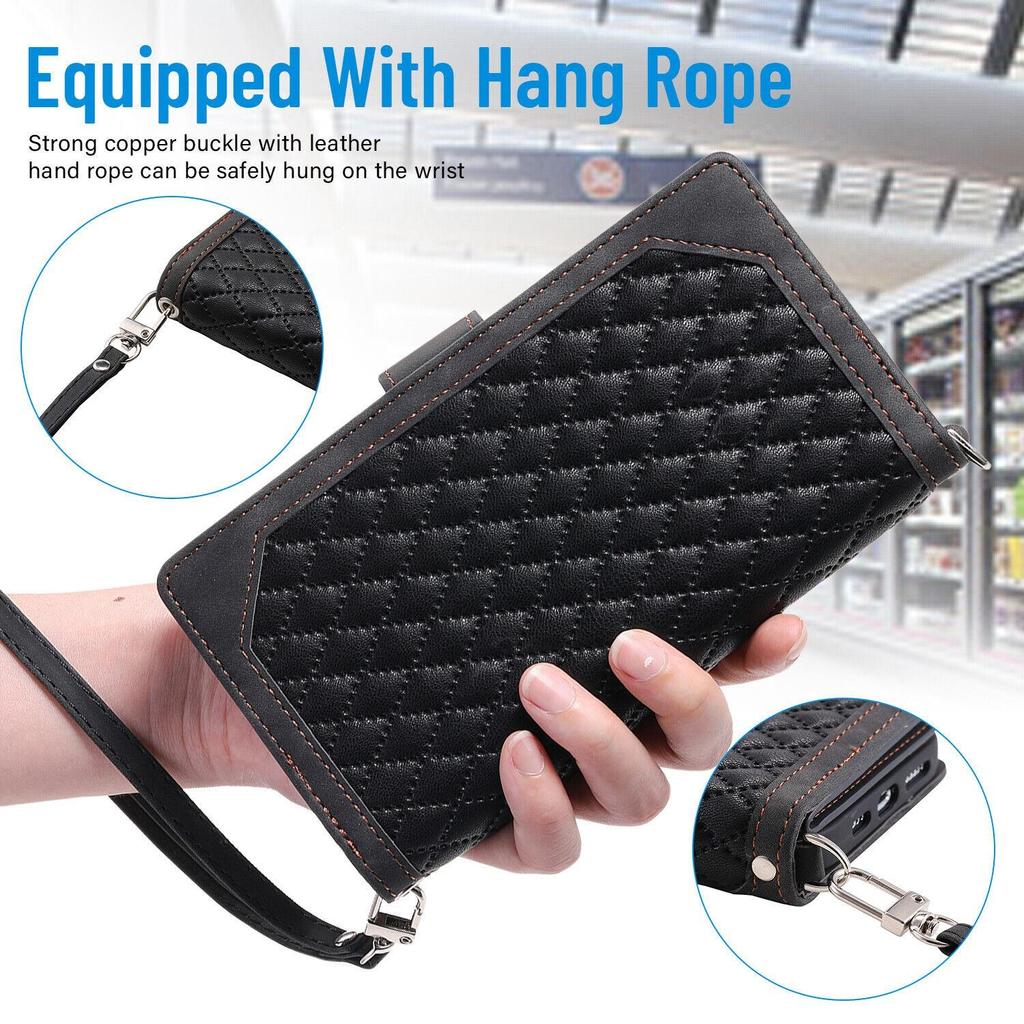 Новый кожаный чехол-кошелек с несколькими слотами для карт на молнии для Realme C30 C25Y C21 C21Y C20 OPPO A58 A17 A54 A74 A94 A53 Find X5 X3 Narazo 50A/VIVO/Huawei