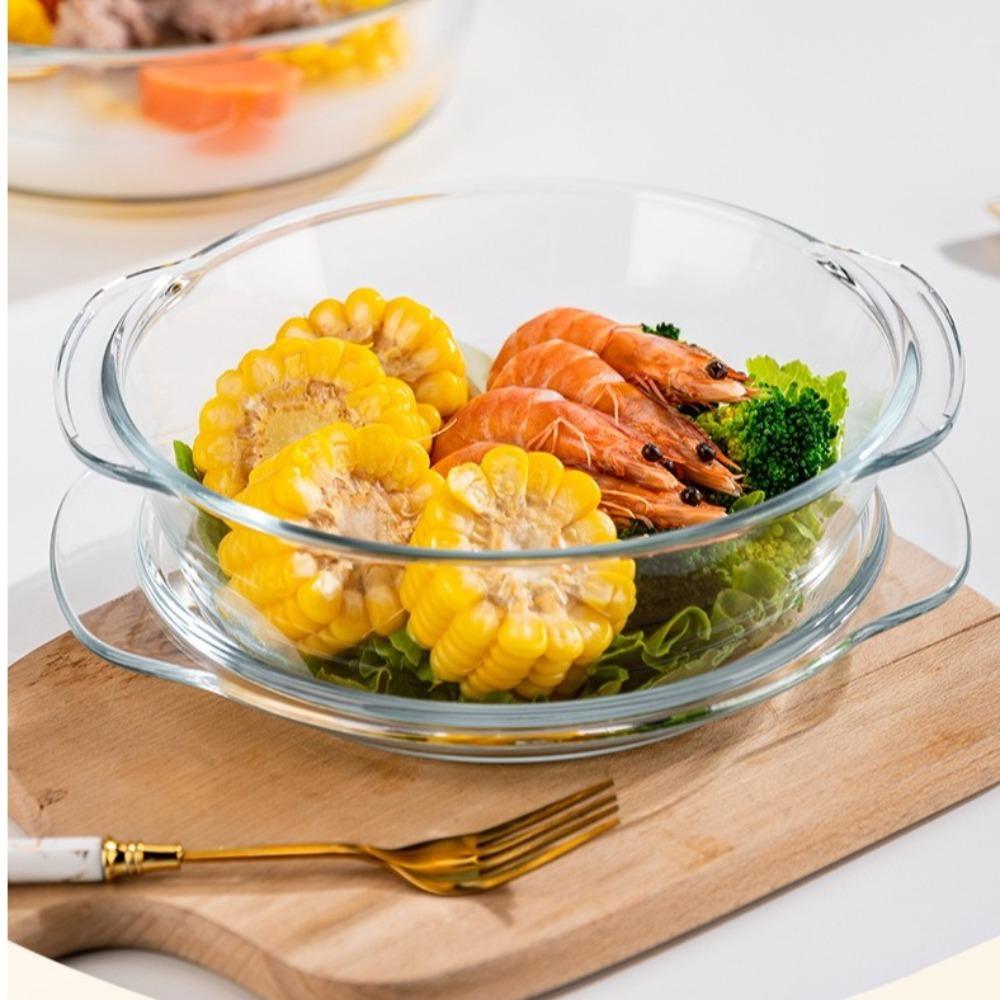 Высококачественная хрустальная миска из боросиликатного стекла, термостойкая бытовая кастрюля для приготовления пищи, контейнер для хранения продуктов