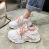 Dad Shoes Women's  Autumn and Winter New Color Matching Lace-up Muffin Platform White Shoes Ins Trendy Casual Sneaker Women