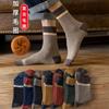 Носки мужские средние носки-трубы флисовые утолщенные теплые махровые носки ретро цвета повседневные чулки Zhuji
