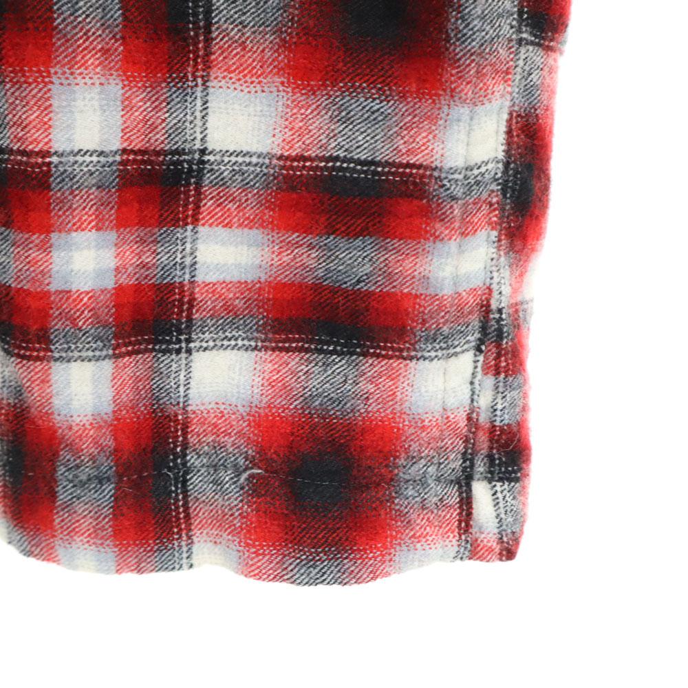 Игра и Озеро 50-е 60-е Открытый воротник Винтажный коробчатый силуэт Омбре Клетка Длинный рукав Фланелевая рубашка Мужская Б/У