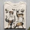 Винтажная футболка с оленями в стиле тату 90-х Comfort Colors®, Гранж Ретро Охотник Олень Выцветшая футболка, Природа Y2k Уличная одежда, Подарок с оленем 2000-х