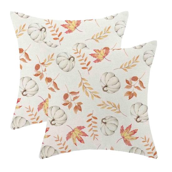 2 шт. Наволочки для подушек с осенним рисунком кленовых листьев, сменного дизайна, наволочка, моющаяся, супермягкая, многоразовая, чехлы для диванных подушек