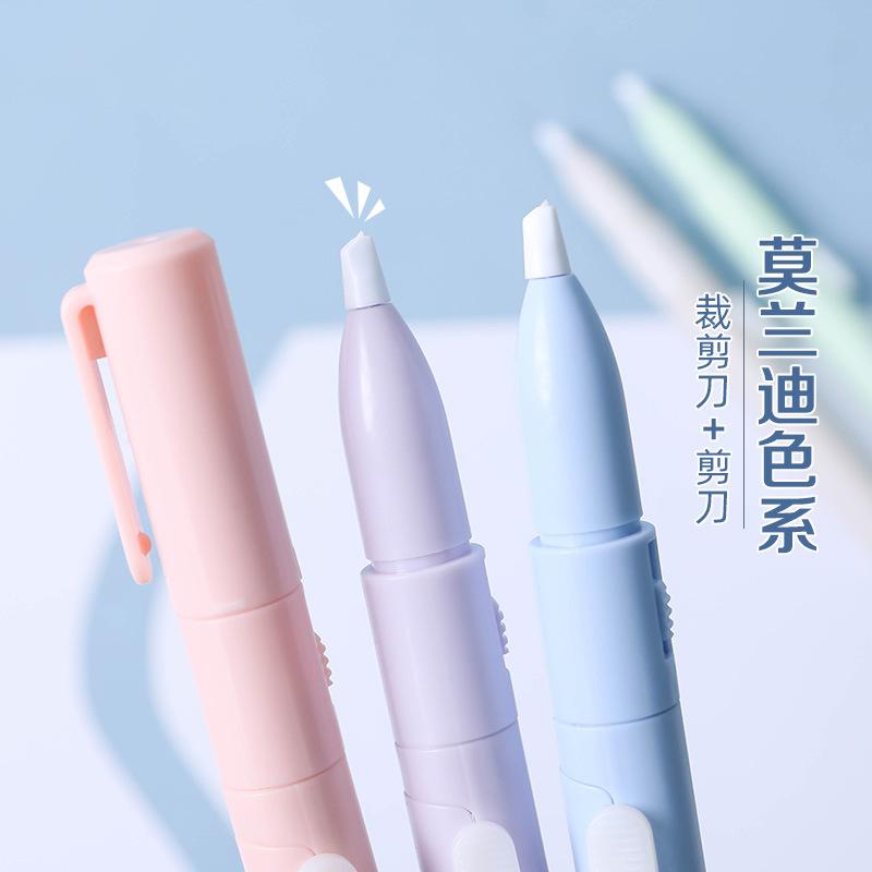 Mini Portable Scissors Paper Cutter Knife 2 In 1 Multifunctional Pocket Pen Shape Scrapbooking DIY Carving Cutting Art Tools