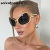 Y2K Punk Cat Eye Shield Sunglasses Women Luxury Brand Vintage Metal Frame Goggle Sun Glasses For Ladies Trendy Shades UV400