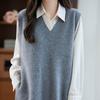 2025 Women's Pure Wool Knit Vest - Autumn/Winter Sleeveless Sweater, Perfect for Layering