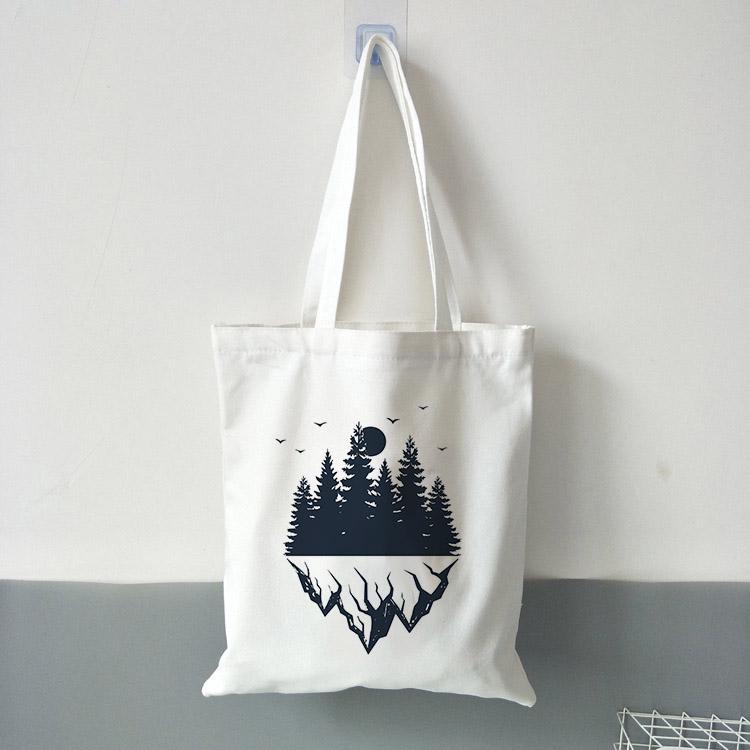 Женские сумки, холщовая сумка-тоут, темный лес, принт, покупки, путешествия, женские эко-многоразовые сумки на плечо
