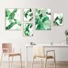 Модульные картины с зелеными листьями и растениями, настенные принты для гостиной, современные абстрактные настенные росписи, постеры и принты HD2565