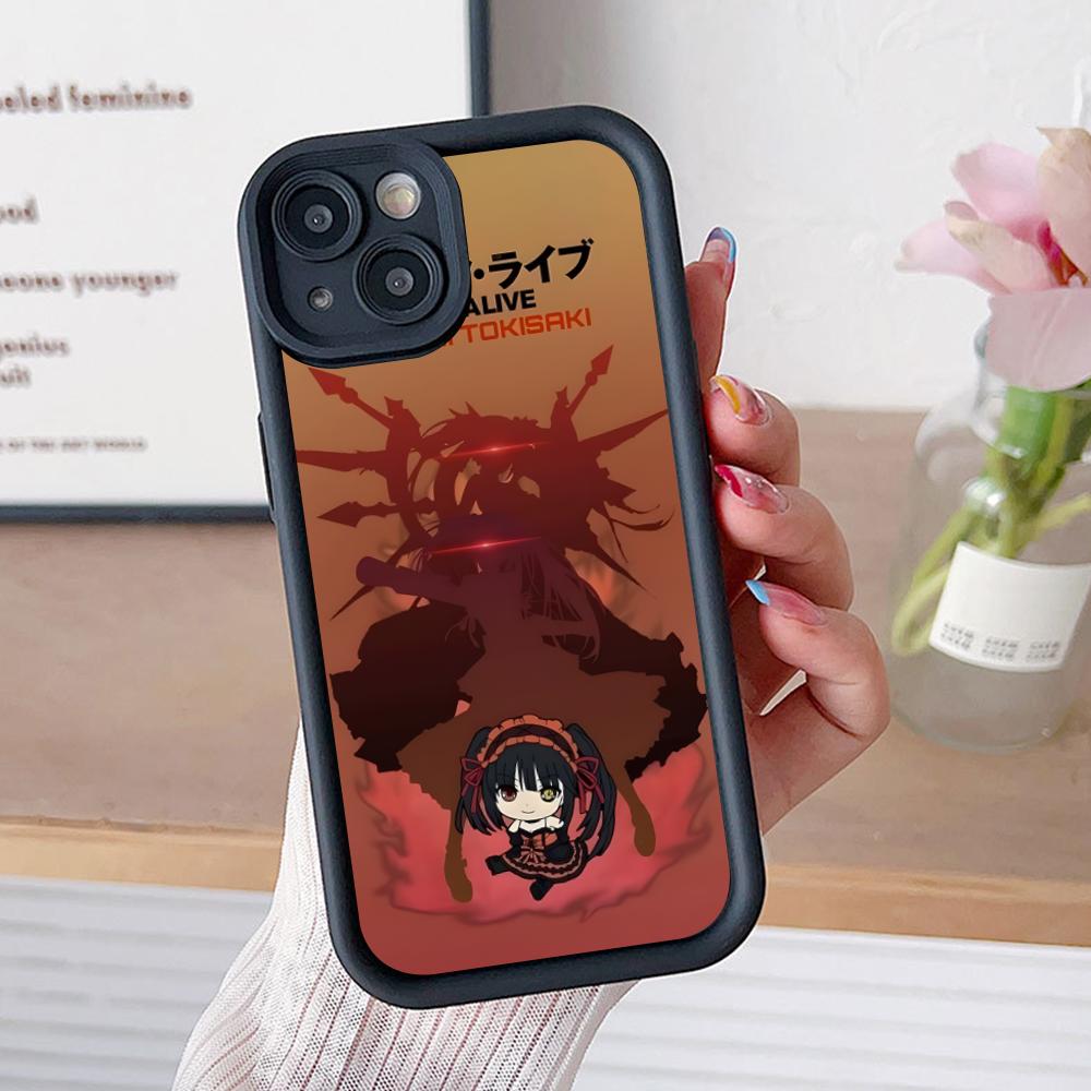 Date a Live Куруми Токисаки Утолщенный ТПУ Чехол для Мобильного Телефона для iPhone 17 16 15 14 13 12 11 Air Pro Max Plus Цветной Чехол
