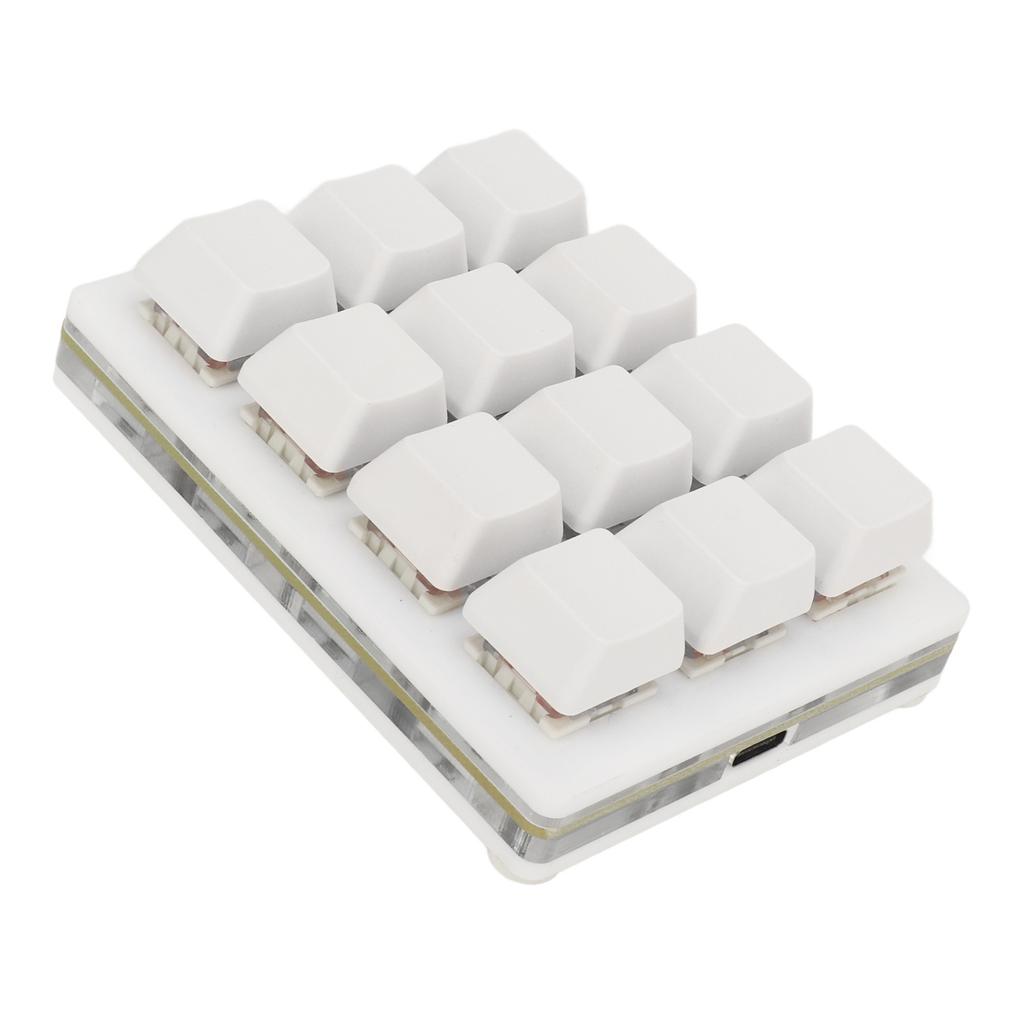 12-клавишная механическая игровая клавиатура с USB-подсветкой, светодиодной подсветкой, возможностью горячей замены, красным переключателем из ABS 