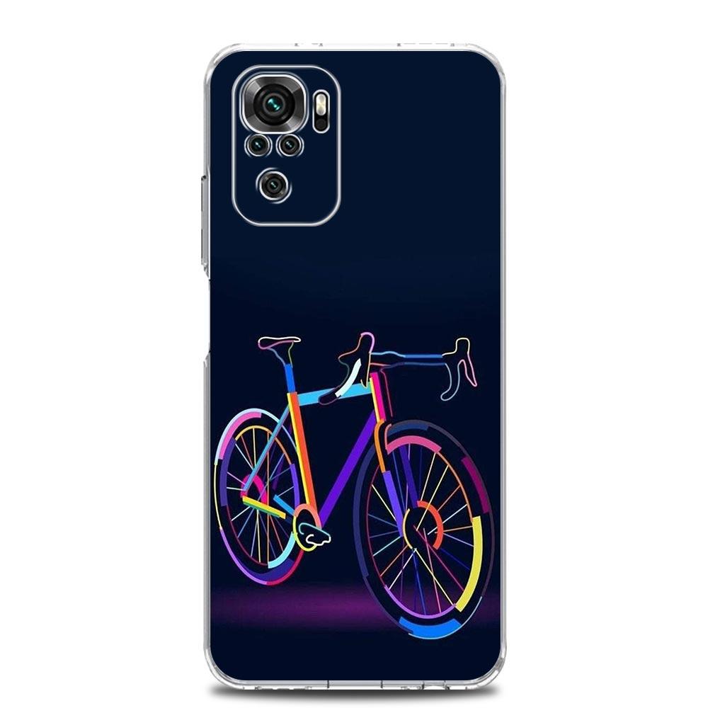 Чехол для телефона для Xiaomi Redmi Note 14 13 12 4G 9S 9 10 11 Pro Plus 5G 14C 13C 12C 10C 9A Мягкая ТПУ крышка Искусство Велосипед Горный велосипед