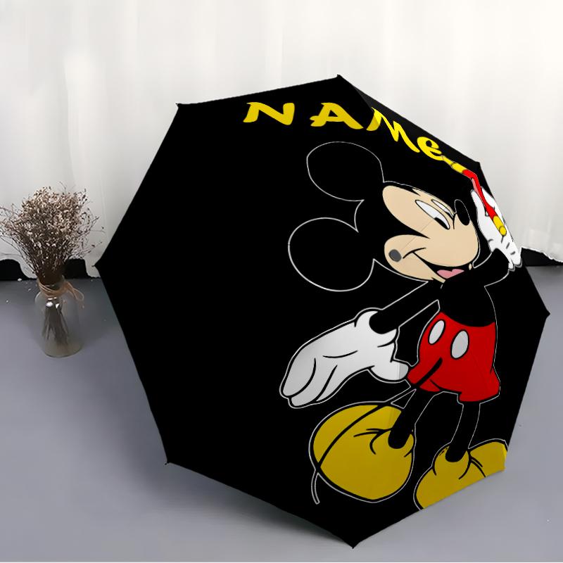 Personalized Name M-Mickey Print Umbrella - Automatic Open/Close, Eight-Rib Durable Frame, Automatic Folding Umbrella