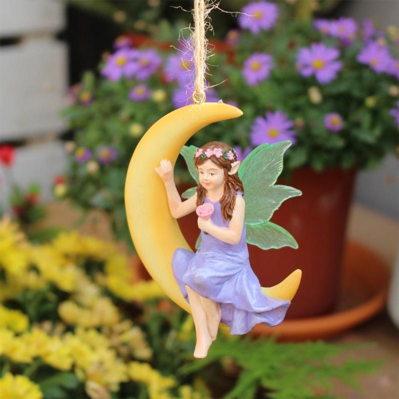 Resin Elf Sculptures Realistic Swing Figurines for Home and Outdoor Garden Patios Decors