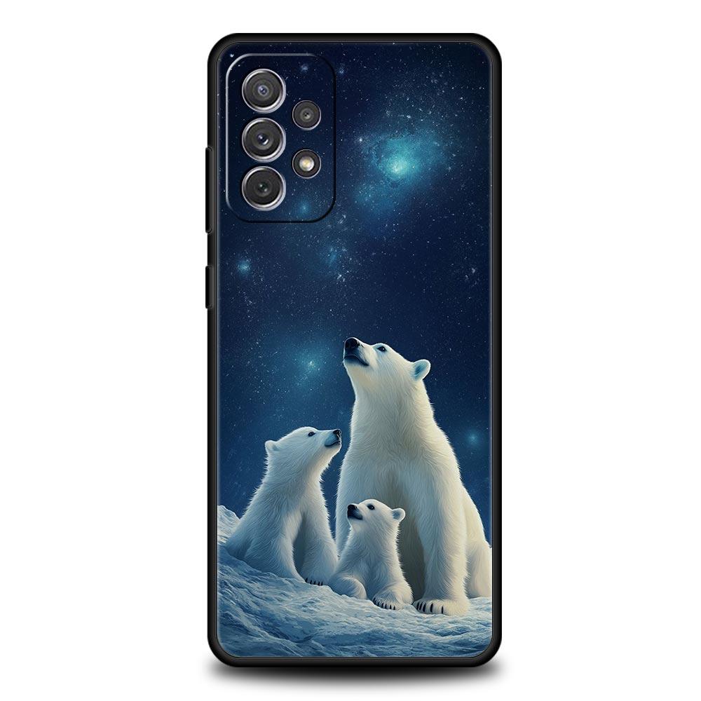 Чехол для телефона с белым медведем для Samsung A57 A37 A51 A71 A21S A17 A11 A15 A25 A41 A23 A33 A53 A73 A07 A05S A13 A35 A55 5G