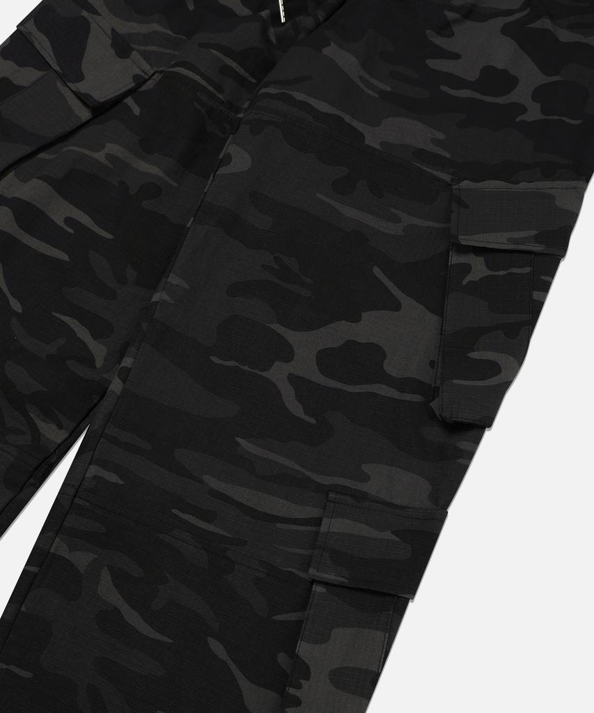 FREEMARIO Multi Cargo Camo Pants [Black]