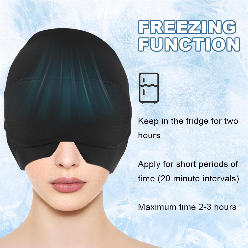 2 в 1: шапка от головной боли, мигрени и охлаждающий гель, маска для сна, снимающая стресс, давление, боль, опухшие глаза, охлаждающий гель для головы