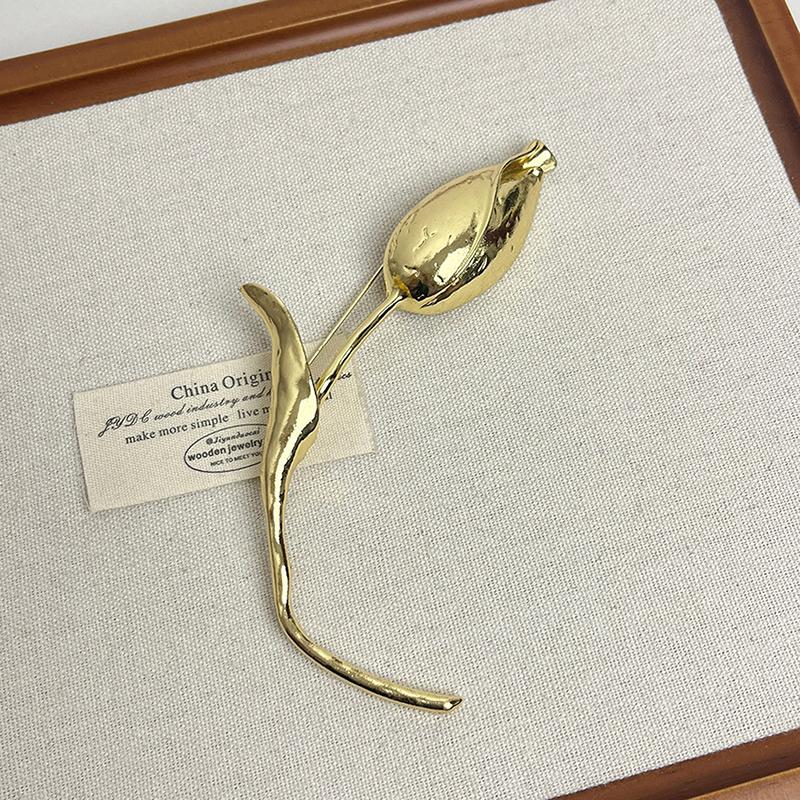 Модная ретро-брошь-тюльпан для женщин и девочек, изысканные легкие роскошные булавки для костюмов, универсальные аксессуары для одежды, подарки