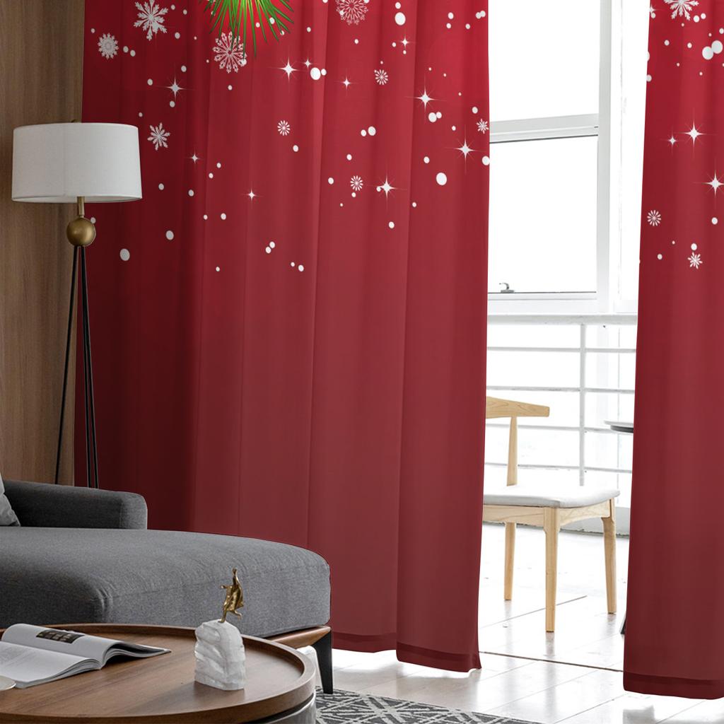 Рождественская елка, Рождественский шар, тюлевые шторы со снежинками для украшения гостиной, современная шифоновая прозрачная вуаль, рождественские шторы 