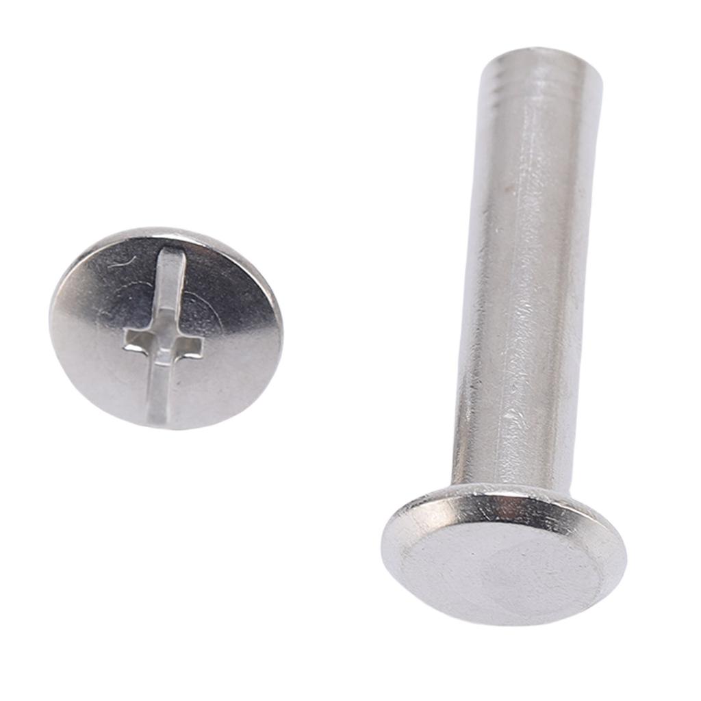 50 пар Набор заклепок M5 из нержавеющей стали с плоской круглой головкой и двойной шляпкой, трубчатые заклепки для одежды, ПУ кожи