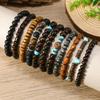 TEMU New 10-piece Set of Coconut Shell Wood Beads Beaded Elastic Line Men's Bracelet Bracelet Bracelet