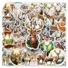 50 Deer Doodle Stickers Personalized Cartoon Animal Decoration Water Cup Computer Mobile Phone Case Suitcase Stickers