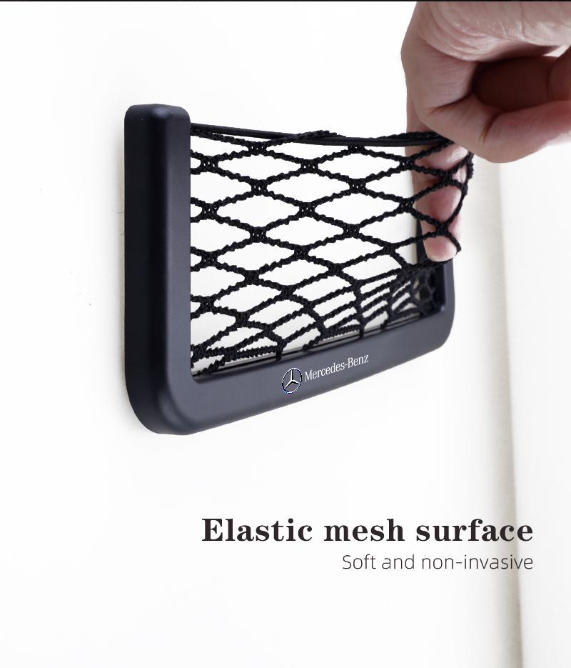 XUY2   1Pcs Car Storage Net Pocket Mesh Organizer Accessories For Mercedes Benz AMG Smart W205 C300 W203 W206 W108 W124 W126 W140 W168